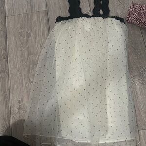 Zara Black and White Ruffled Top